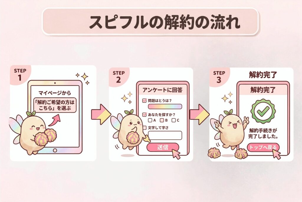 スピフルの解約ステップ