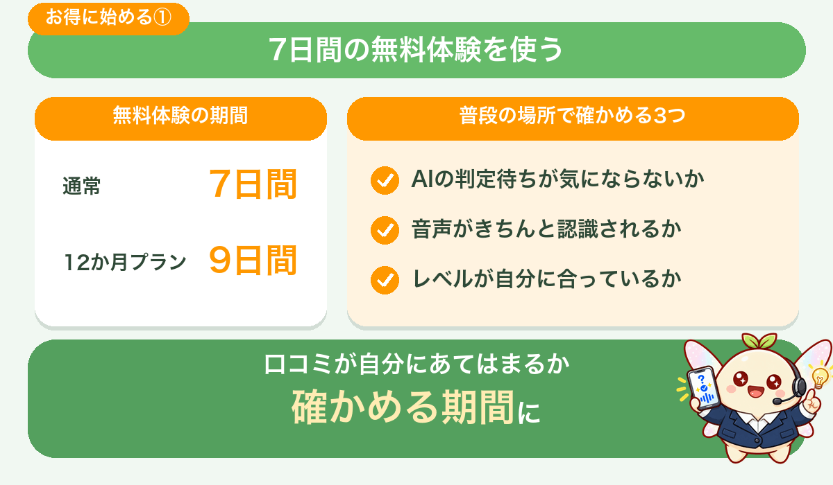 7日間の無料体験を使う